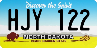 ND license plate HJY122