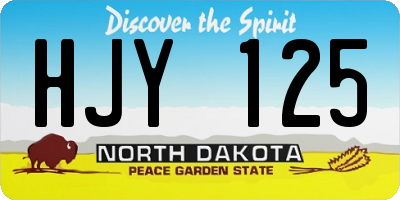 ND license plate HJY125