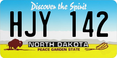 ND license plate HJY142