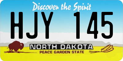 ND license plate HJY145