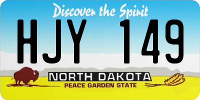 ND license plate HJY149