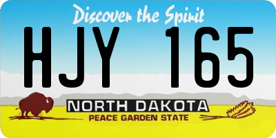 ND license plate HJY165