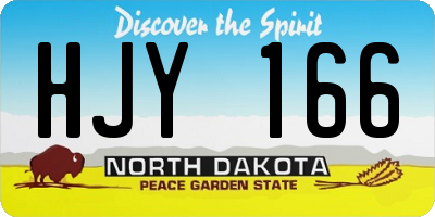 ND license plate HJY166