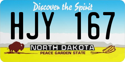 ND license plate HJY167