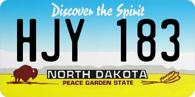 ND license plate HJY183