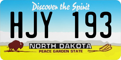 ND license plate HJY193