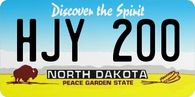 ND license plate HJY200