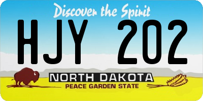 ND license plate HJY202