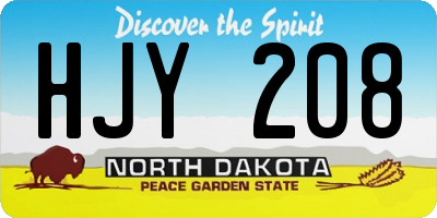 ND license plate HJY208