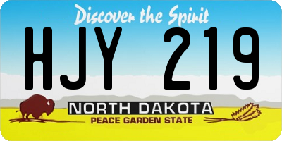 ND license plate HJY219