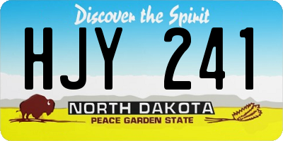 ND license plate HJY241