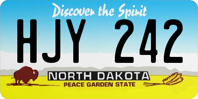 ND license plate HJY242