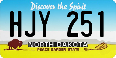 ND license plate HJY251