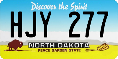 ND license plate HJY277