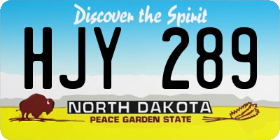 ND license plate HJY289