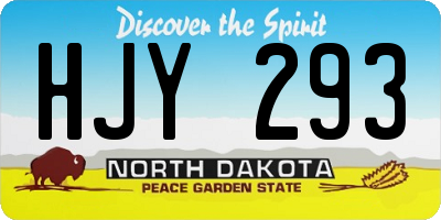 ND license plate HJY293