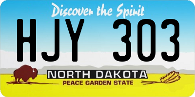 ND license plate HJY303