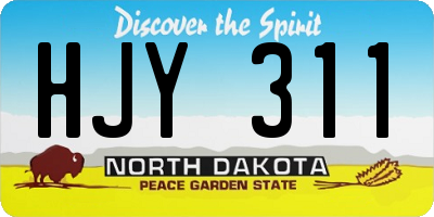 ND license plate HJY311
