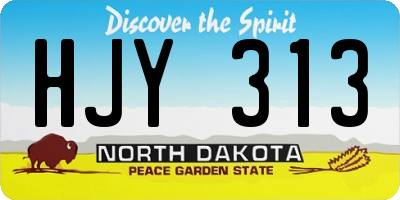 ND license plate HJY313