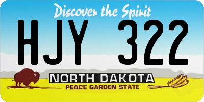 ND license plate HJY322