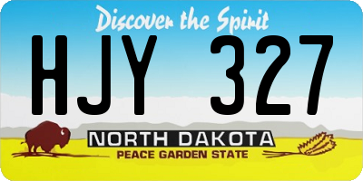 ND license plate HJY327