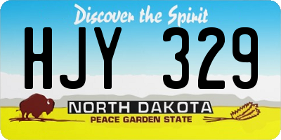ND license plate HJY329