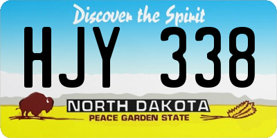 ND license plate HJY338