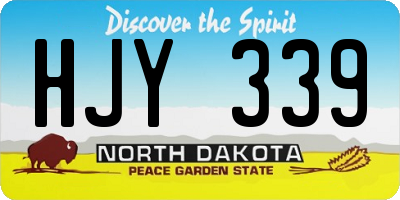 ND license plate HJY339