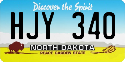 ND license plate HJY340