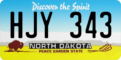 ND license plate HJY343