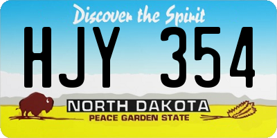 ND license plate HJY354
