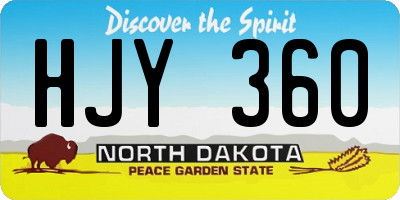 ND license plate HJY360