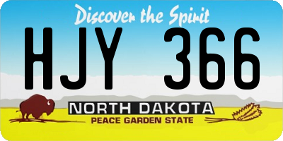 ND license plate HJY366