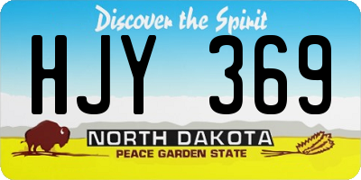 ND license plate HJY369