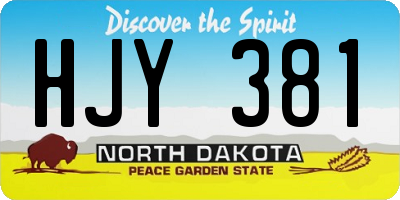 ND license plate HJY381