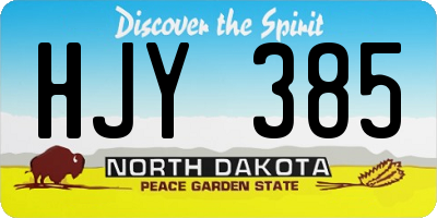 ND license plate HJY385