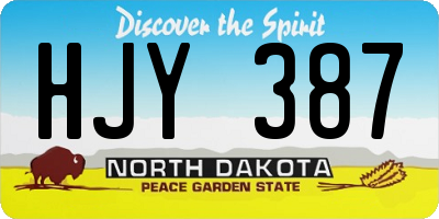 ND license plate HJY387