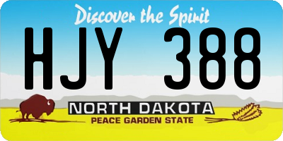 ND license plate HJY388