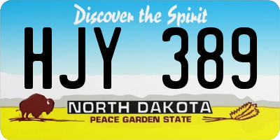 ND license plate HJY389
