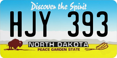 ND license plate HJY393