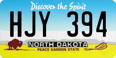 ND license plate HJY394