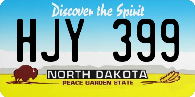 ND license plate HJY399