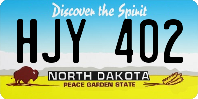 ND license plate HJY402