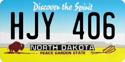 ND license plate HJY406