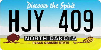 ND license plate HJY409