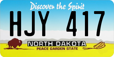 ND license plate HJY417