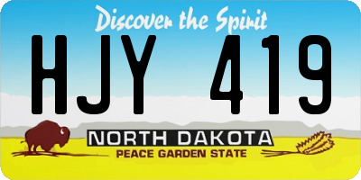 ND license plate HJY419
