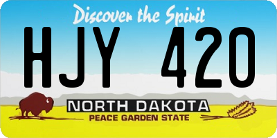 ND license plate HJY420