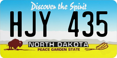 ND license plate HJY435