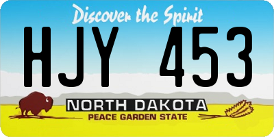 ND license plate HJY453